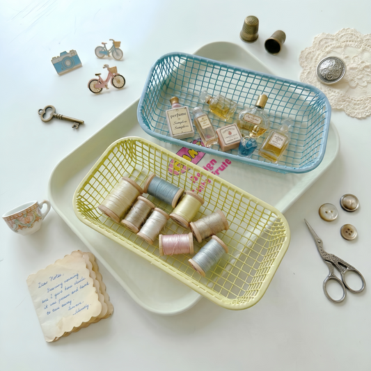 Pastel Metal Desk Organizer Tray