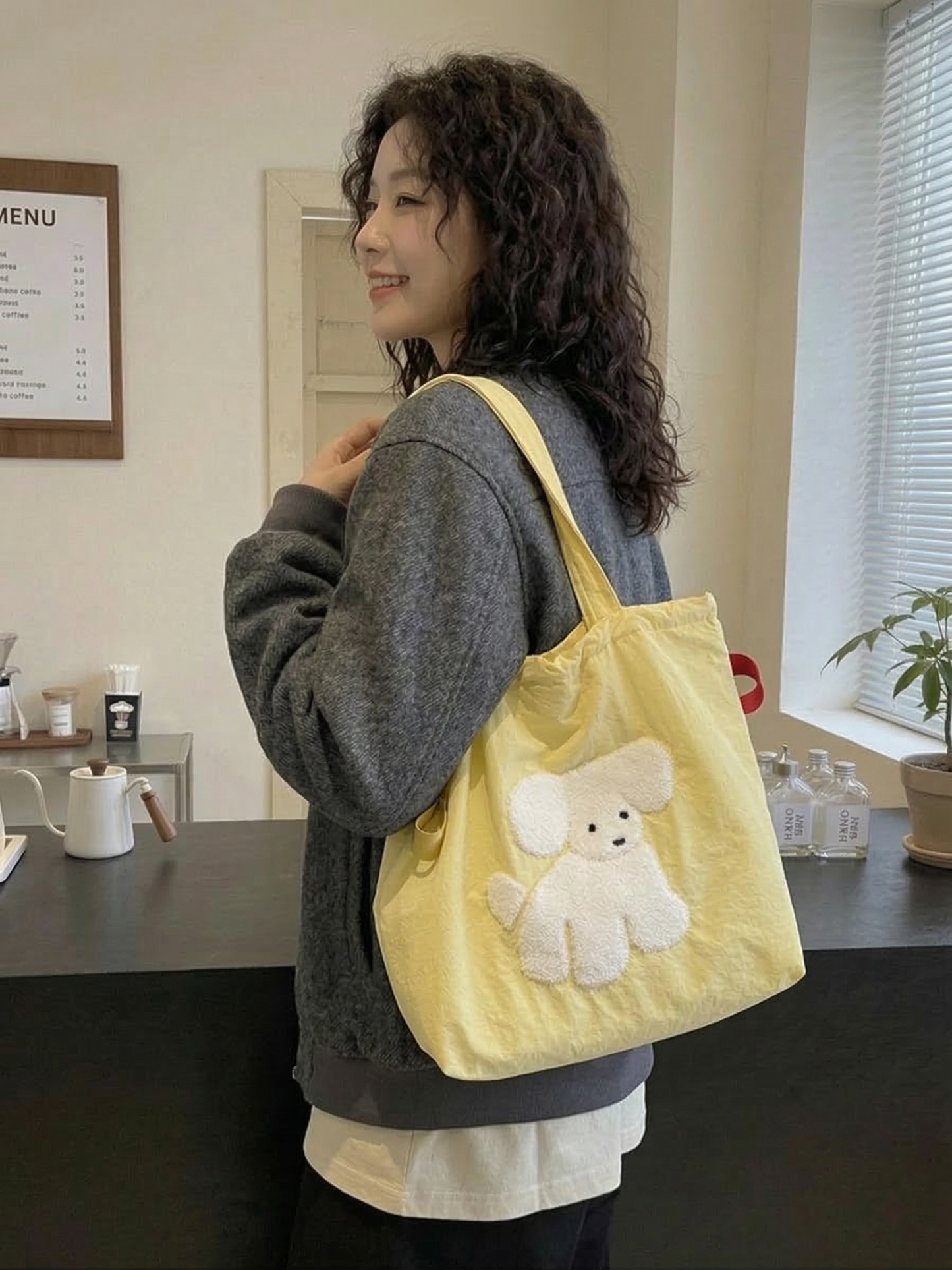 Cute Animal Embroidery Large Capacity Tote